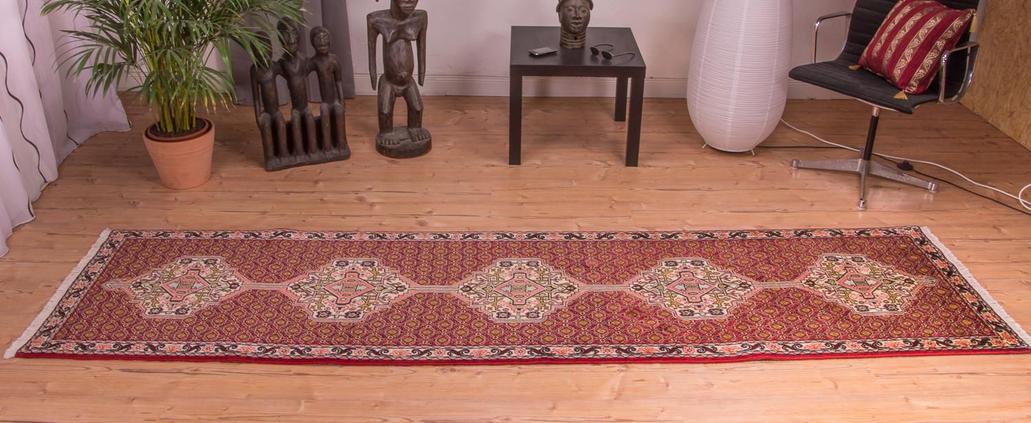 Alfombra de pasillo Alfombra persa - Clásica - 305 x 78 cm - rojo claro