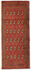 Alfombra Turkaman - 130 x 60 cm - rojo