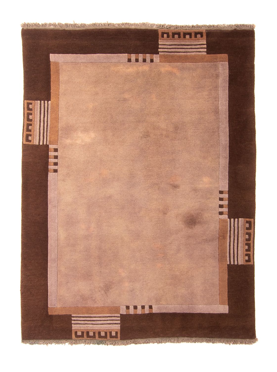 Alfombra de Nepal - 193 x 142 cm - marrón claro
