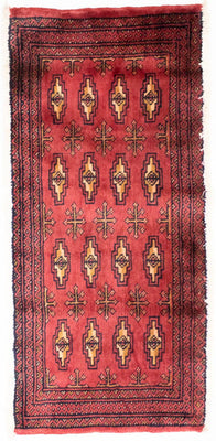 Alfombra Turkaman - 130 x 60 cm - rojo