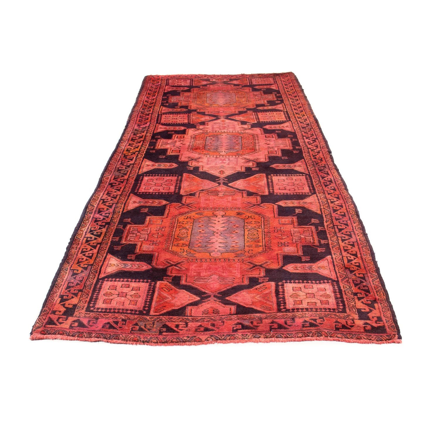 Alfombra de pasillo Alfombra persa - Nómada - 345 x 125 cm - rojo claro