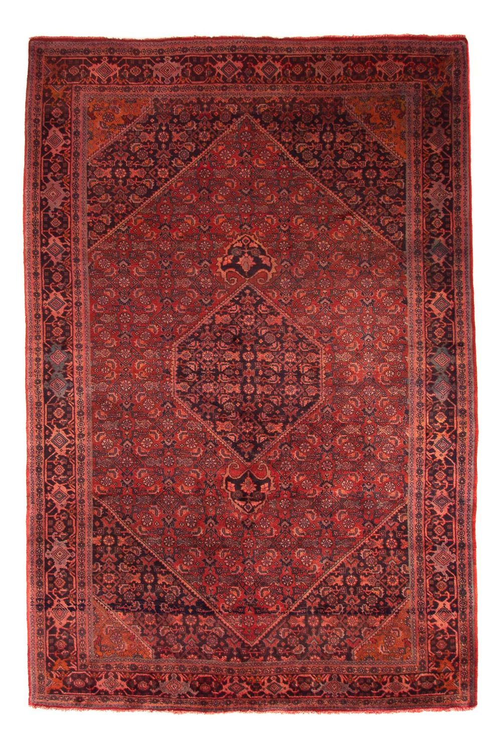 Alfombra persa - Bidjar - 327 x 220 cm - rojo oscuro