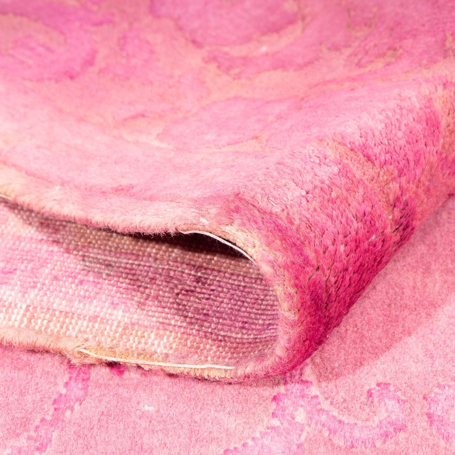 Alfombra de viscosa - 323 x 200 cm - rosa