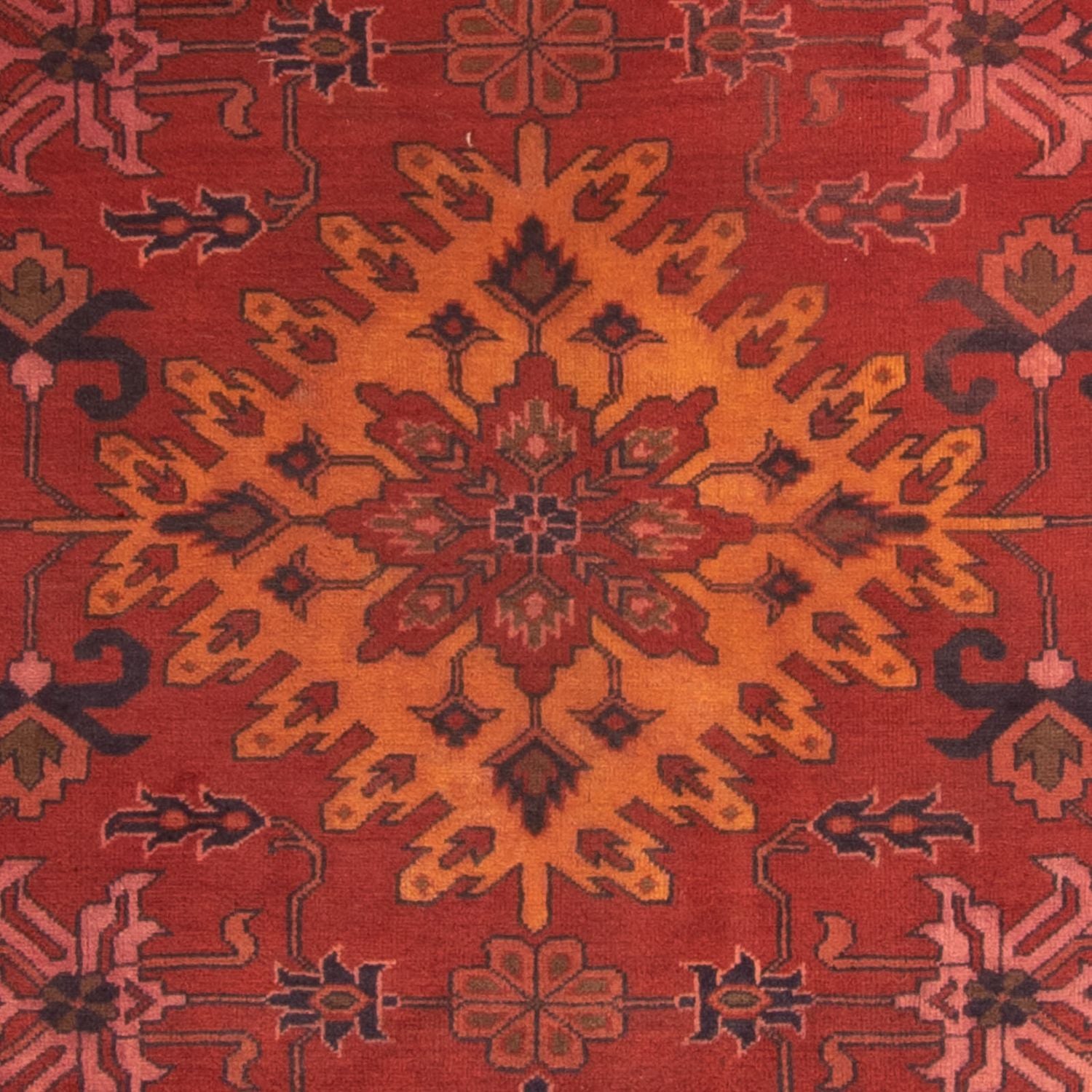 Alfombra afgana - Hatschlu - 313 x 210 cm - rojo oscuro