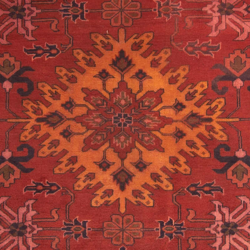 Alfombra afgana - Hatschlu - 313 x 210 cm - rojo oscuro