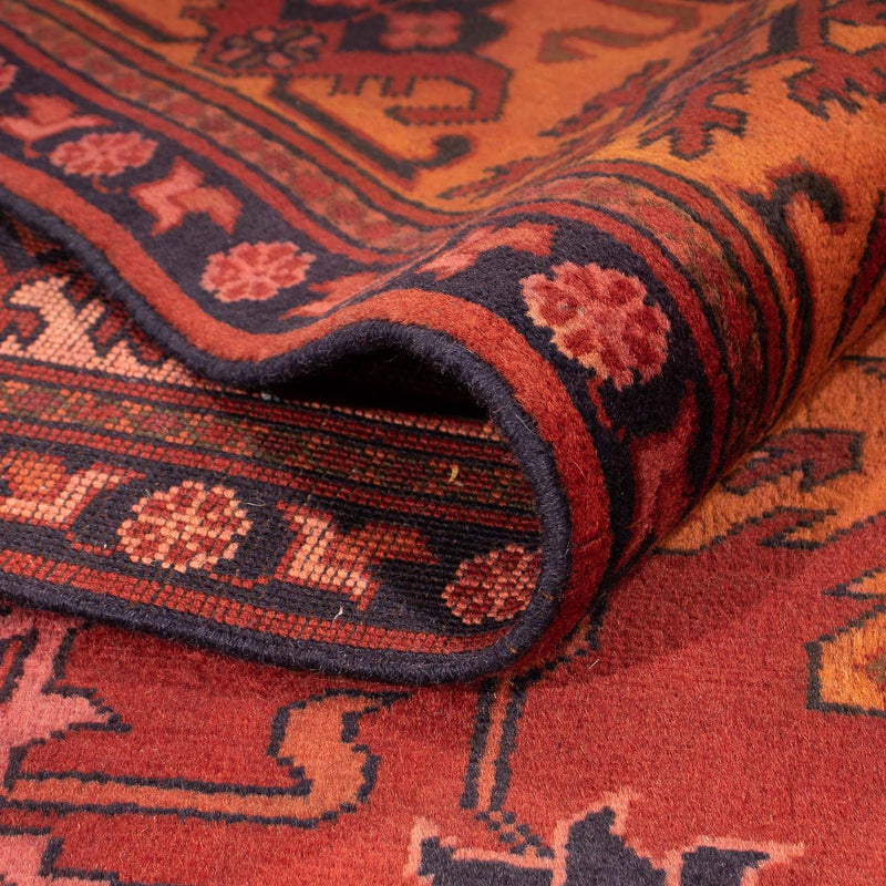 Alfombra afgana - Hatschlu - 313 x 210 cm - rojo oscuro