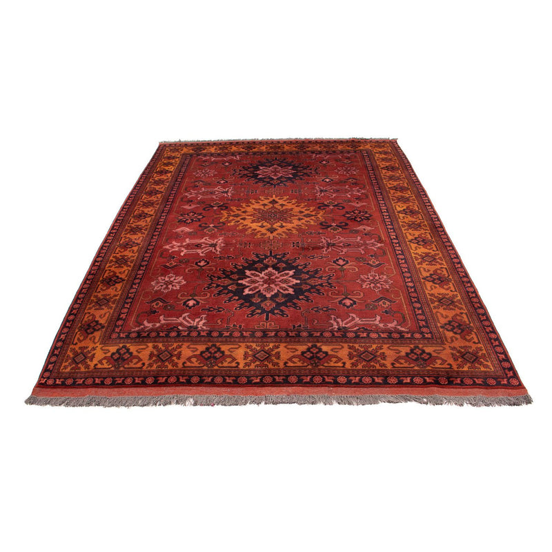 Alfombra afgana - Hatschlu - 313 x 210 cm - rojo oscuro