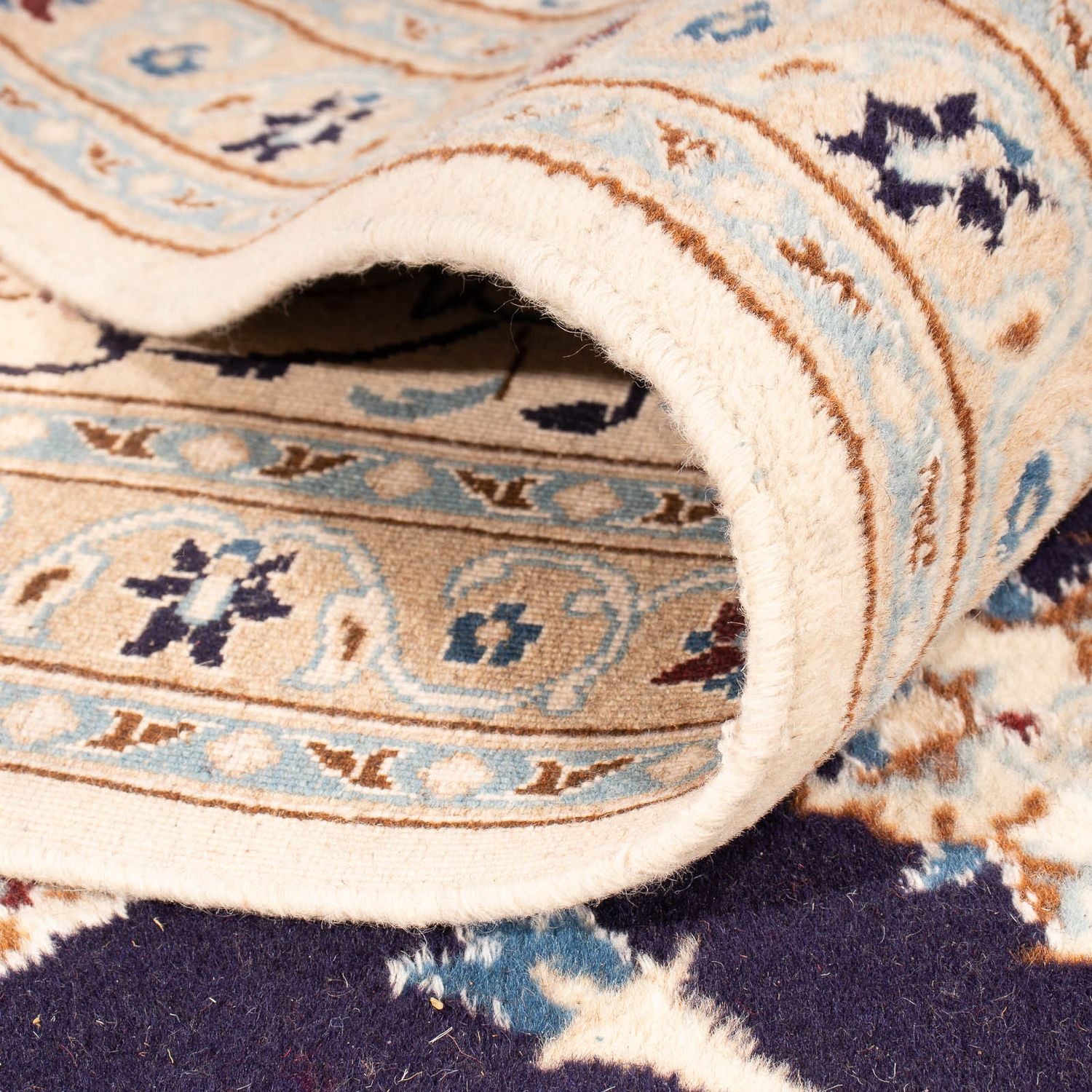 Alfombra Persa - Nain - Real - 383 x 286 cm - azul oscuro