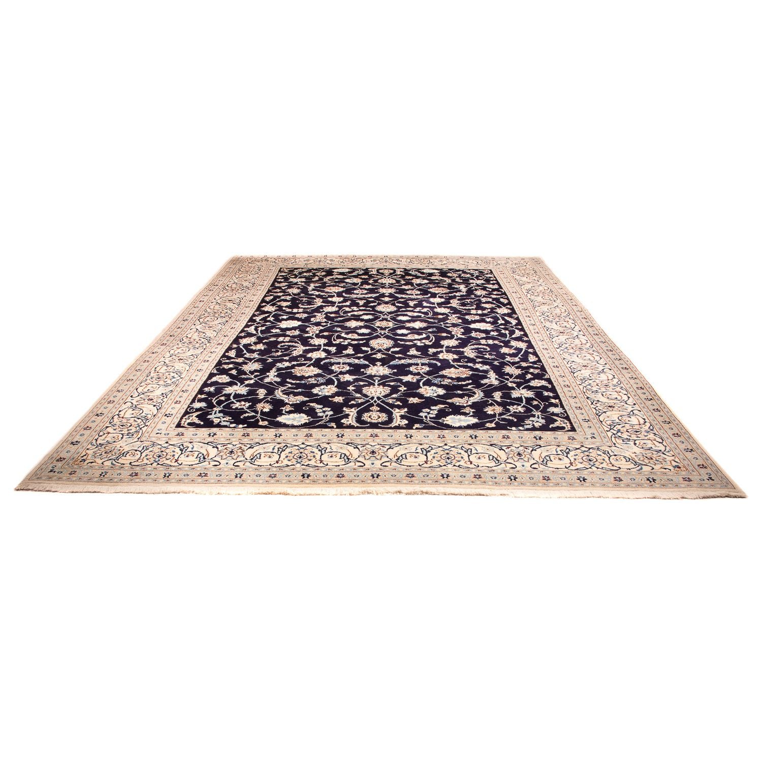 Alfombra Persa - Nain - Real - 383 x 286 cm - azul oscuro