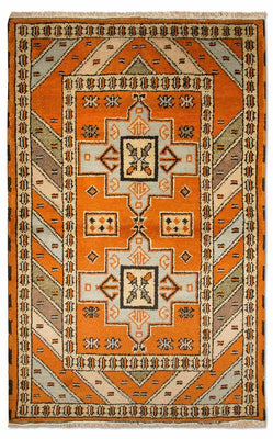 Alfombra oriental - 149 x 93 cm - naranja