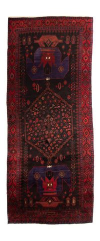 Alfombra de pasillo Alfombra persa - Nómada - 380 x 146 cm - azul oscuro