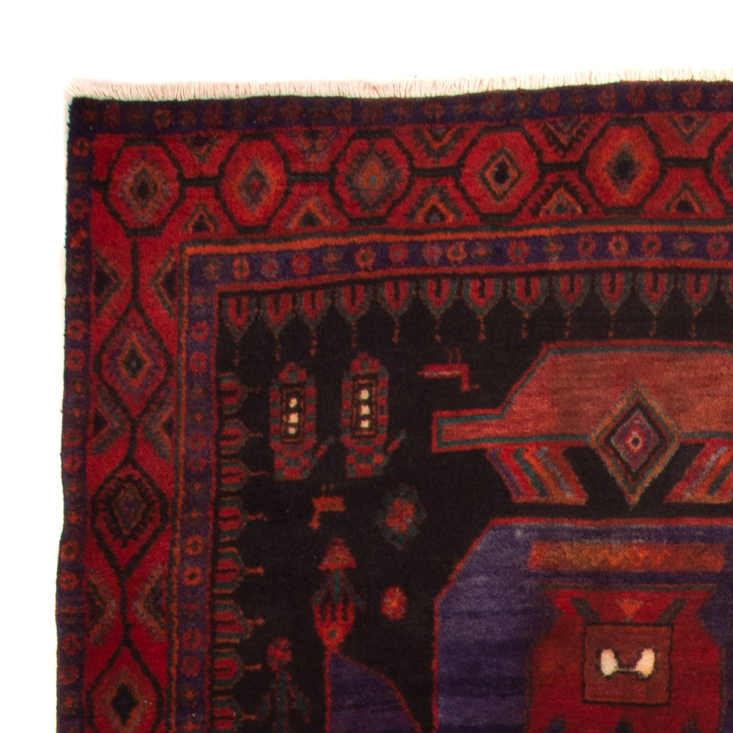 Alfombra de pasillo Alfombra persa - Nómada - 380 x 146 cm - azul oscuro