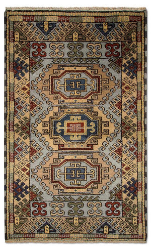 Alfombra oriental - 151 x 92 cm - azul claro