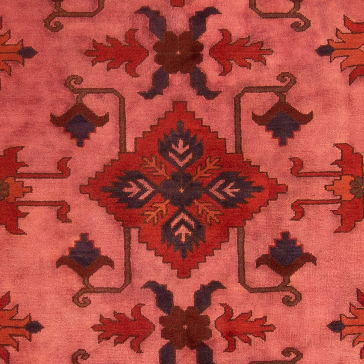 Alfombra afgana - Hatschlu - 396 x 306 cm - rojo oscuro