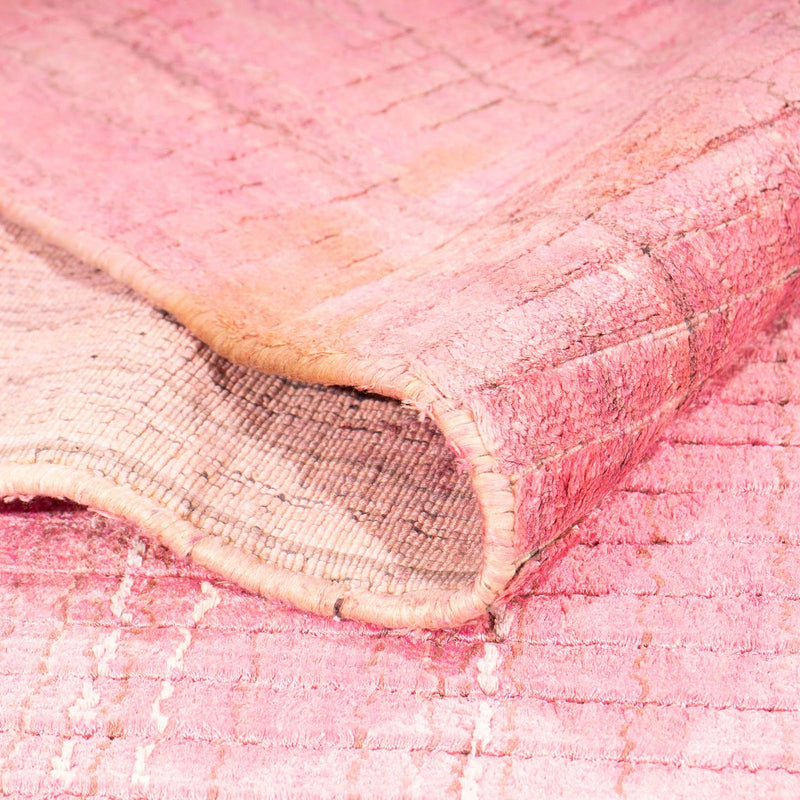 Alfombra de viscosa - 306 x 230 cm - rosa