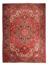 Alfombra persa - Nómada - 360 x 277 cm - rojo oscuro