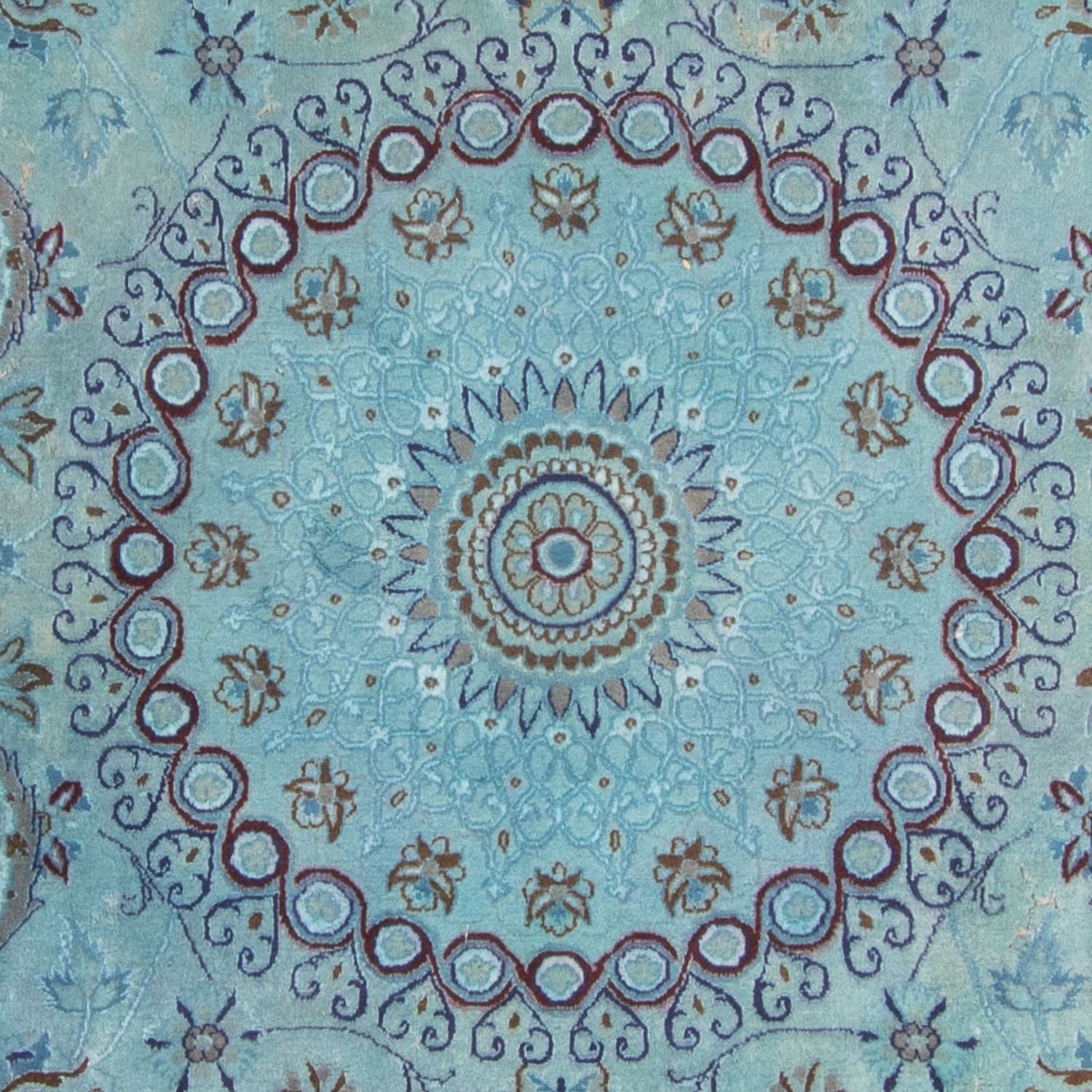 Alfombra Persa - Nain - Real - 350 x 250 cm - azul claro