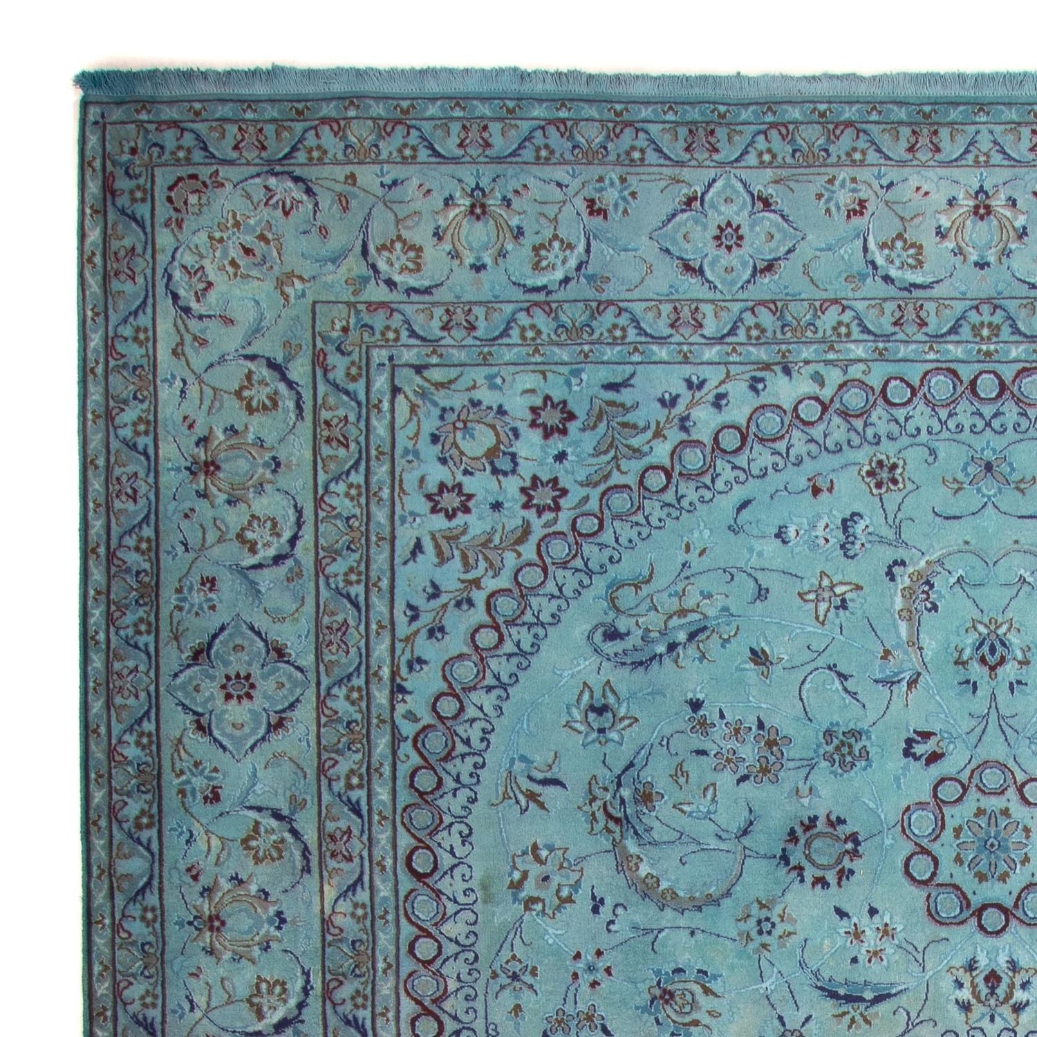 Alfombra Persa - Nain - Real - 350 x 250 cm - azul claro