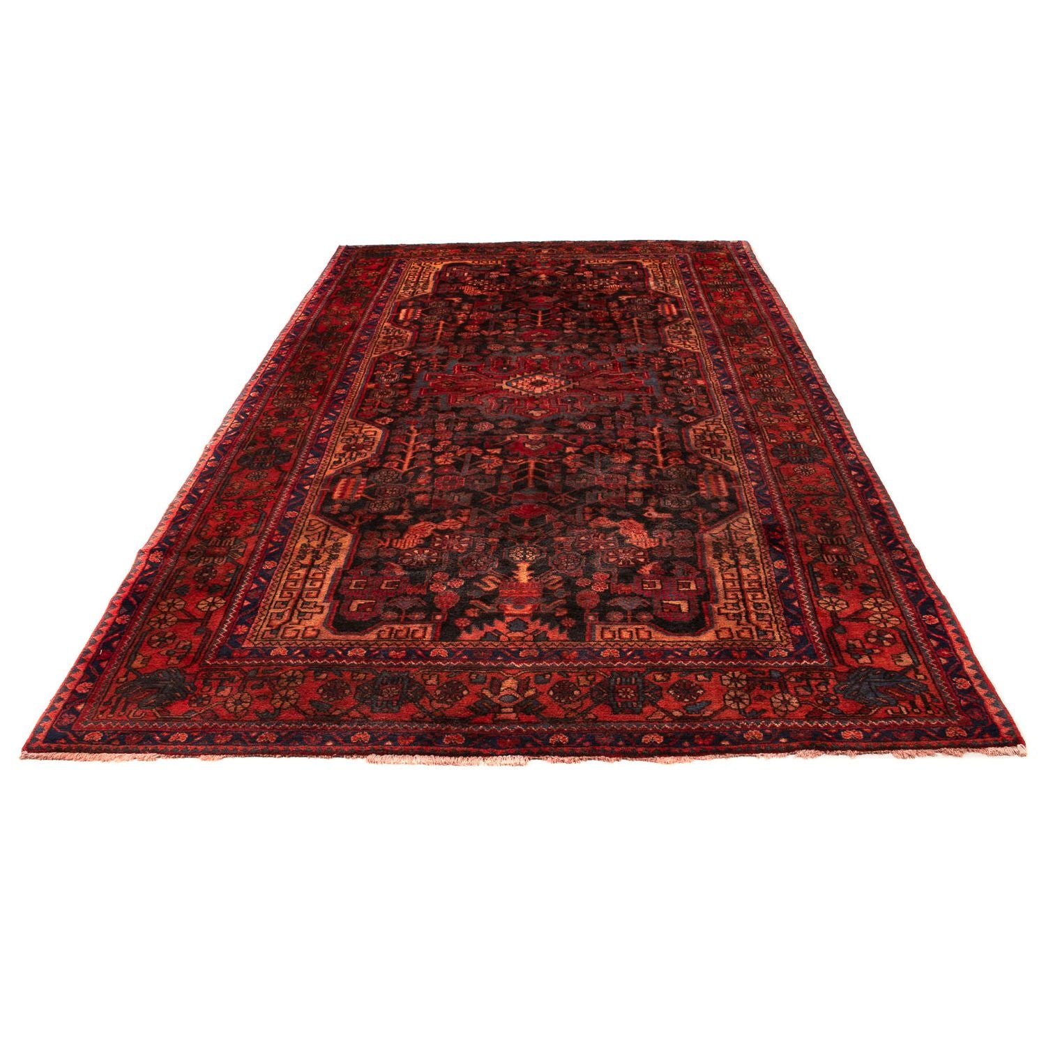 Alfombra persa - Nómada - 348 x 185 cm - rojo oscuro