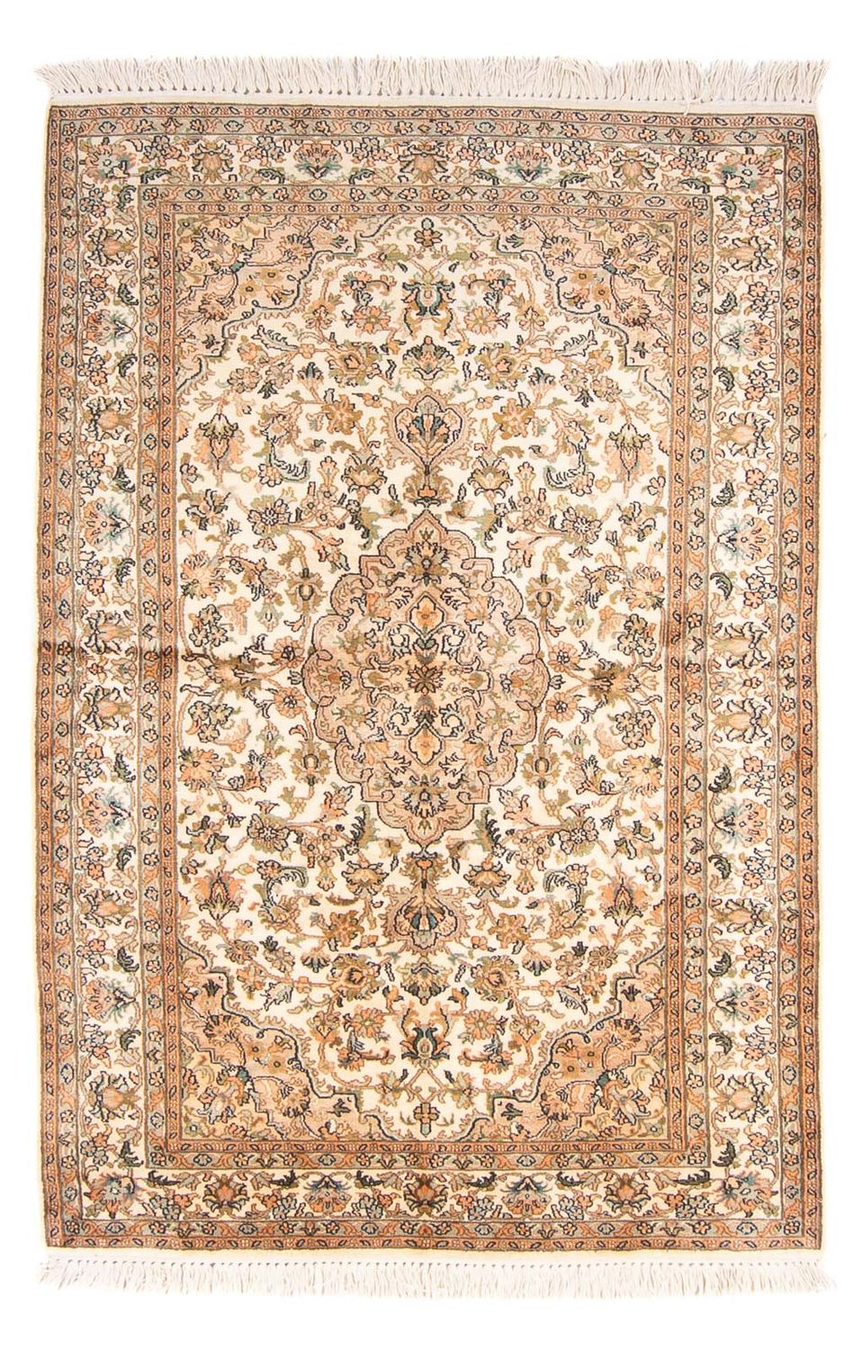 Alfombra de seda - Seda de Cachemira - 150 x 96 cm - crema