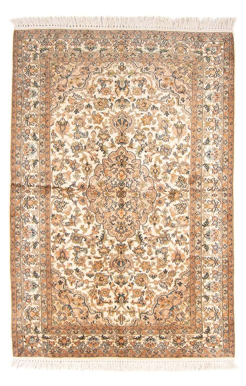 Alfombra de seda - Seda de Cachemira - 150 x 96 cm - crema
