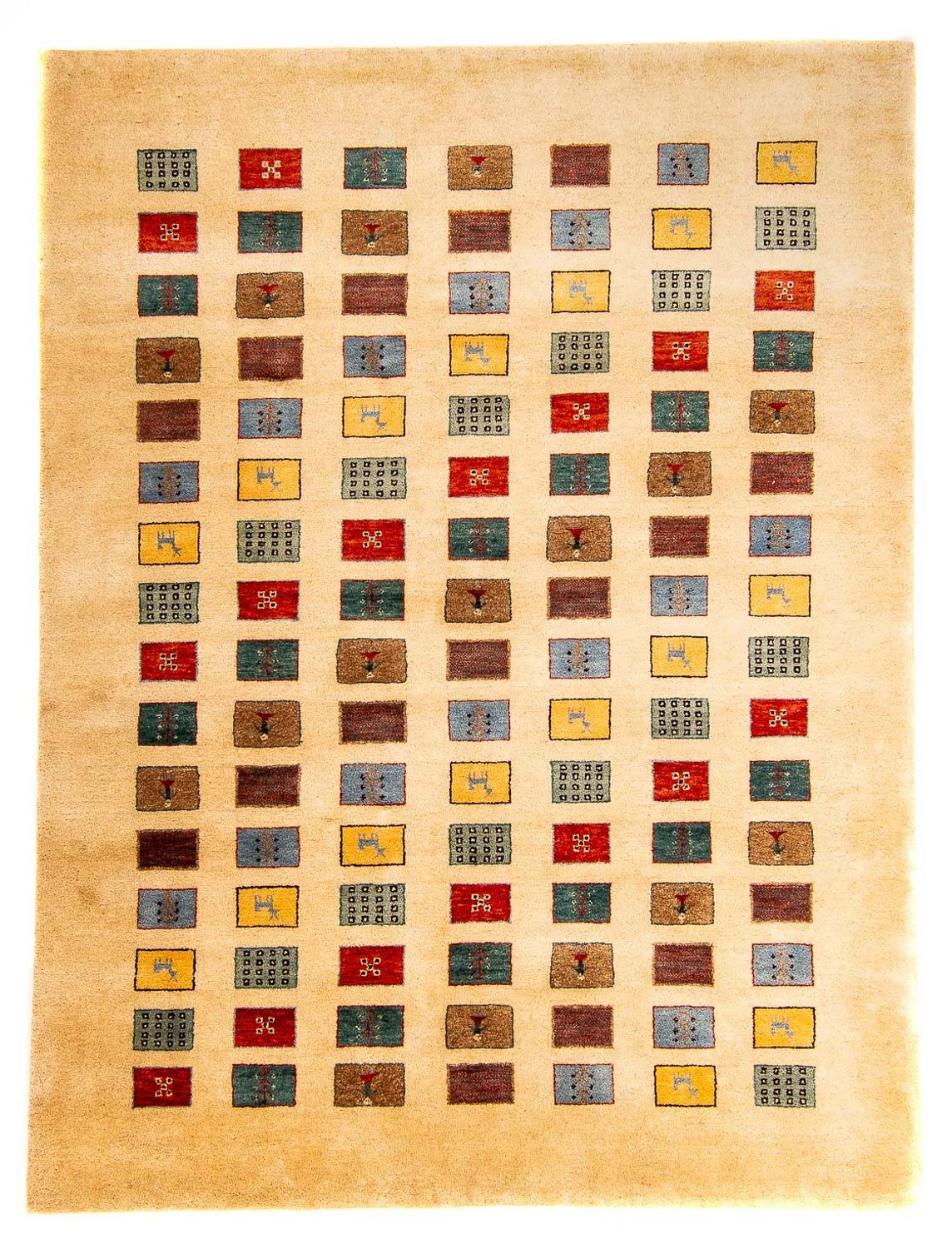 Alfombra Gabbeh - Loribaft Persa - 197 x 144 cm - marrón claro
