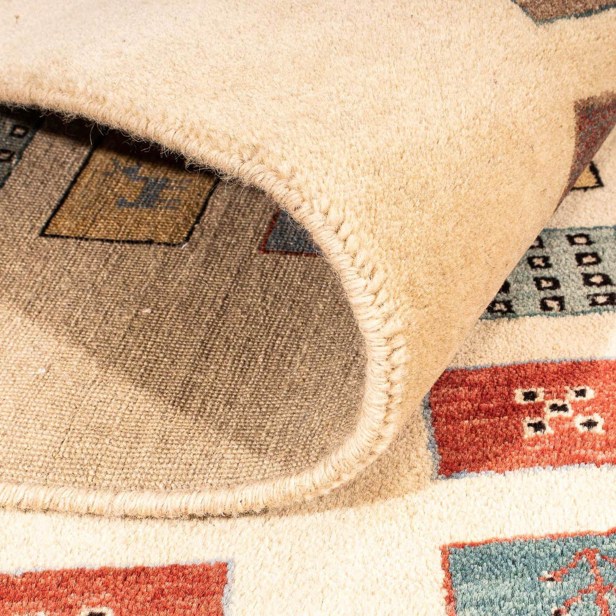 Alfombra Gabbeh - Loribaft Persa - 197 x 144 cm - marrón claro