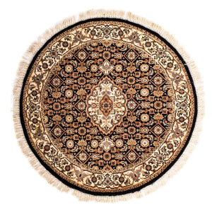 Alfombra oriental - Bidjar - Indus redondo  - 93 x 93 cm - azul oscuro