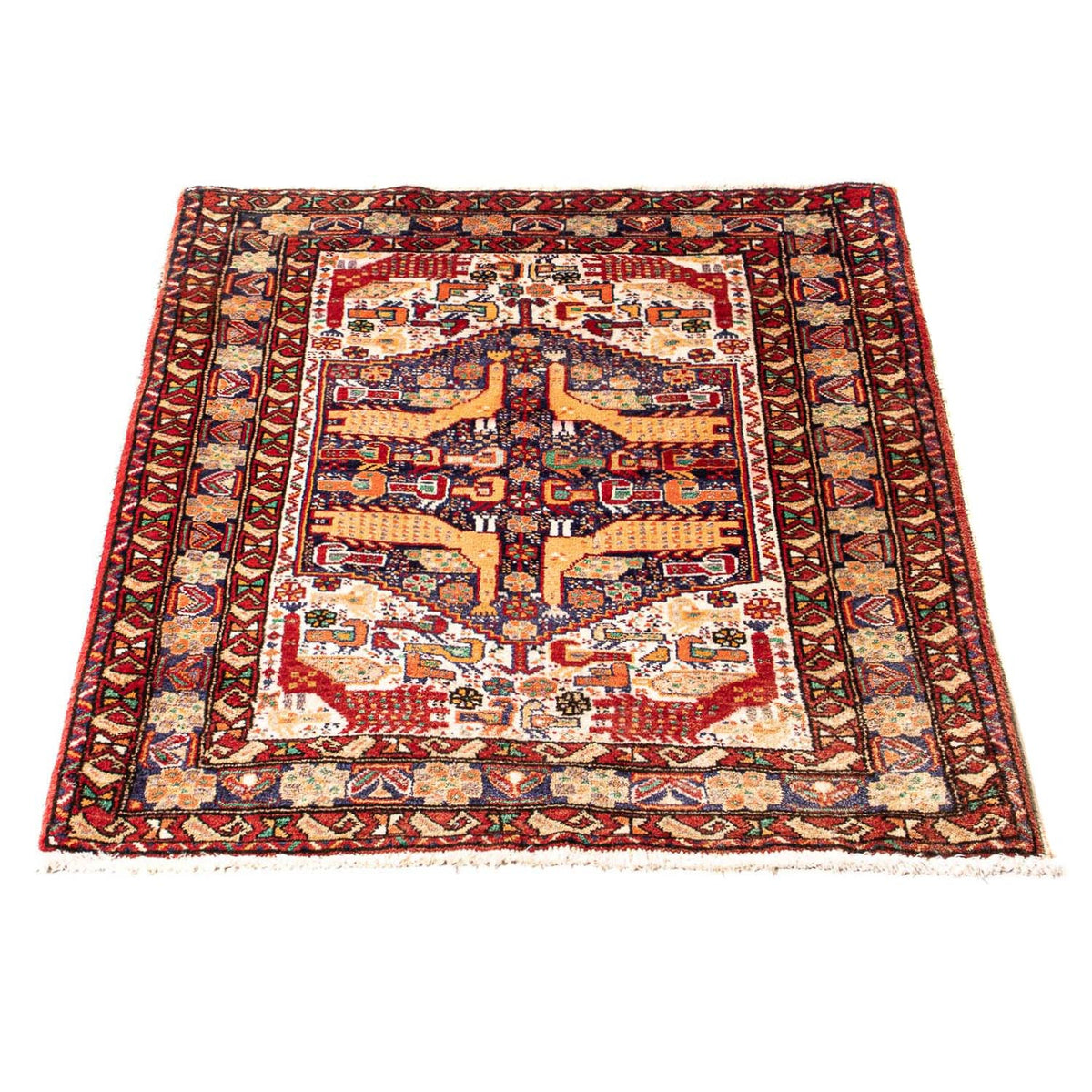 Alfombra persa - Nómada - 89 x 72 cm - multicolor