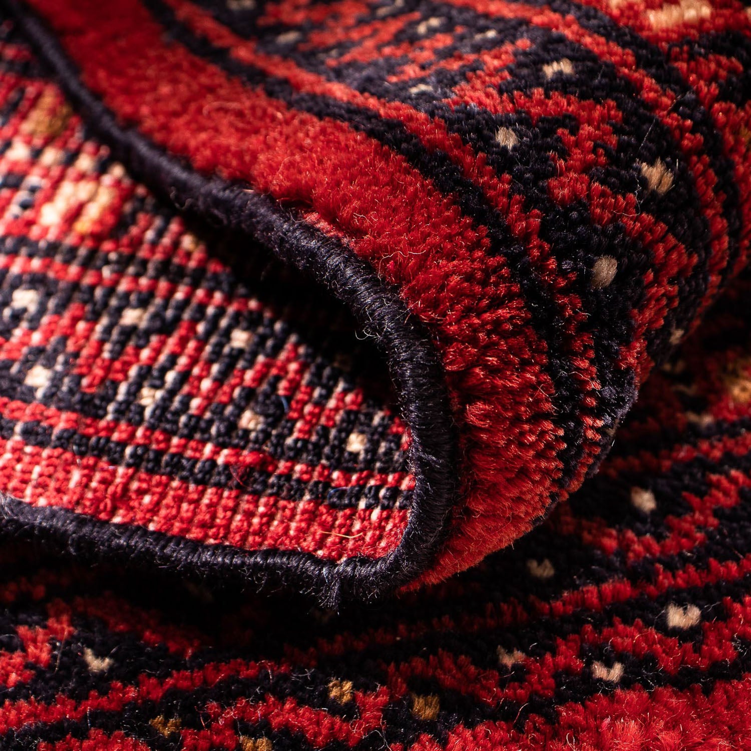 Alfombra Turkaman - 88 x 67 cm - rojo oscuro