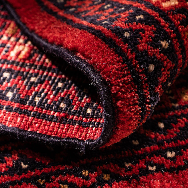 Alfombra Turkaman - 88 x 67 cm - rojo oscuro