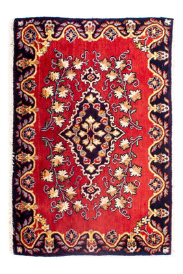 Alfombra persa - Keshan - 88 x 62 cm - rojo oscuro