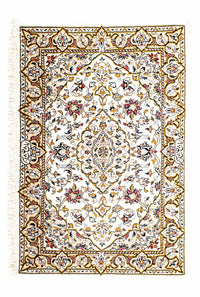 Alfombra persa - Keshan - 100 x 69 cm - beige