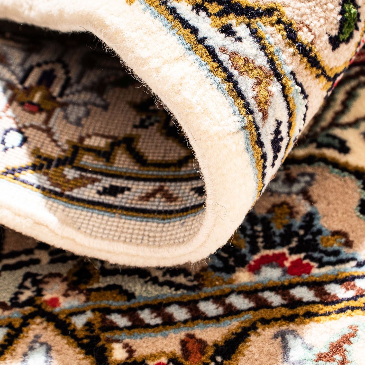 Alfombra persa - Keshan - 100 x 69 cm - beige