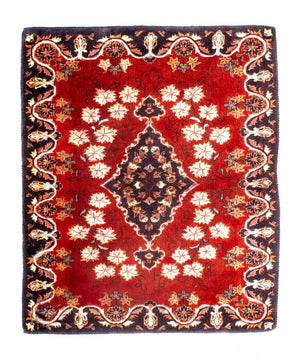 Alfombra persa - Keshan cuadrado  - 97 x 77 cm - rojo oscuro