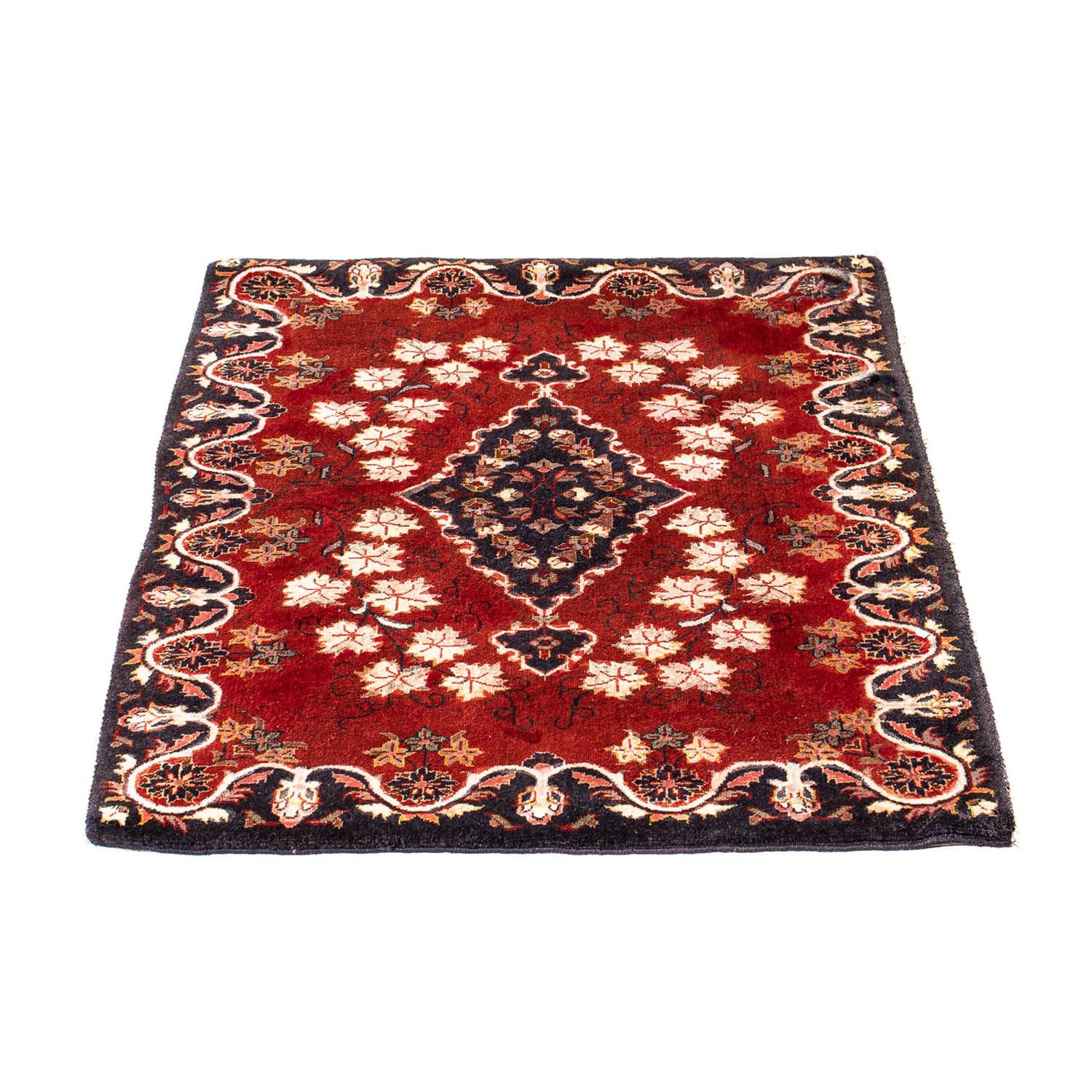 Alfombra persa - Keshan cuadrado  - 97 x 77 cm - rojo oscuro