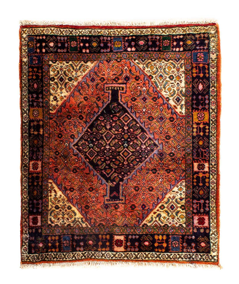 Alfombra persa - Nómada cuadrado  - 91 x 77 cm - rojo claro