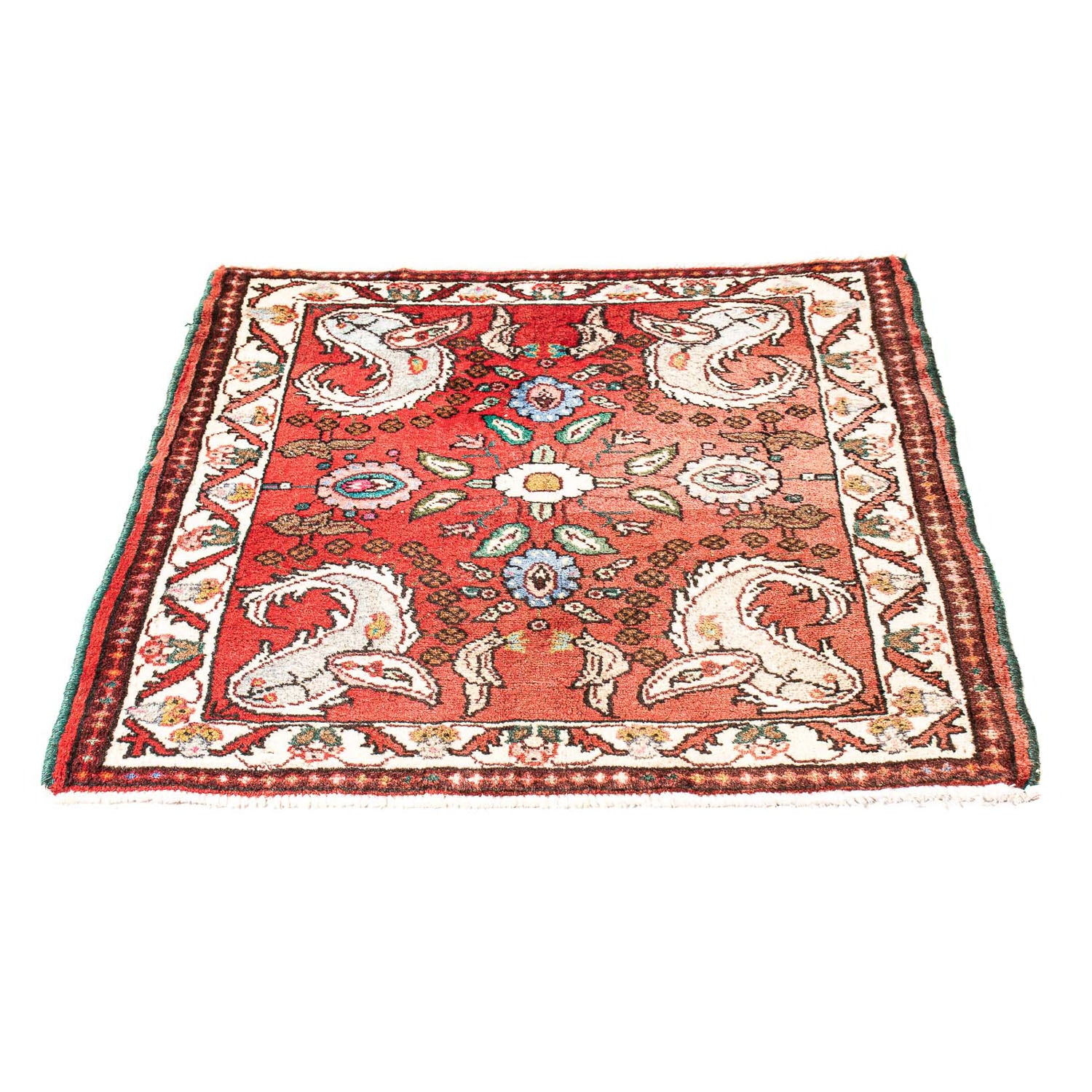 Alfombra persa - Clásica cuadrado  - 81 x 75 cm - rojo