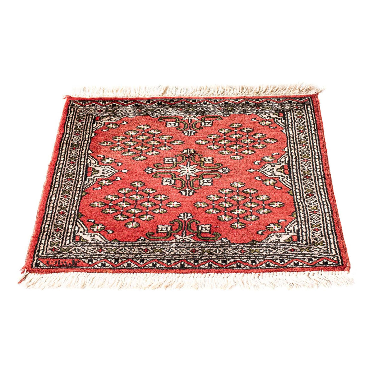 Alfombra Pakistani cuadrado  - 63 x 62 cm - rojo