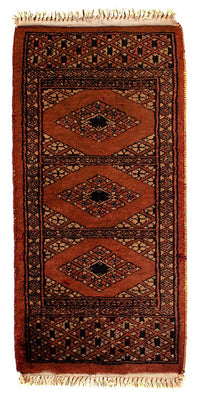 Alfombra Pakistani - 63 x 32 cm - rojo oscuro