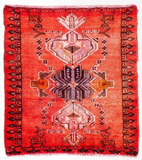 Alfombra persa - Keshan cuadrado  - 107 x 96 cm - rojo claro