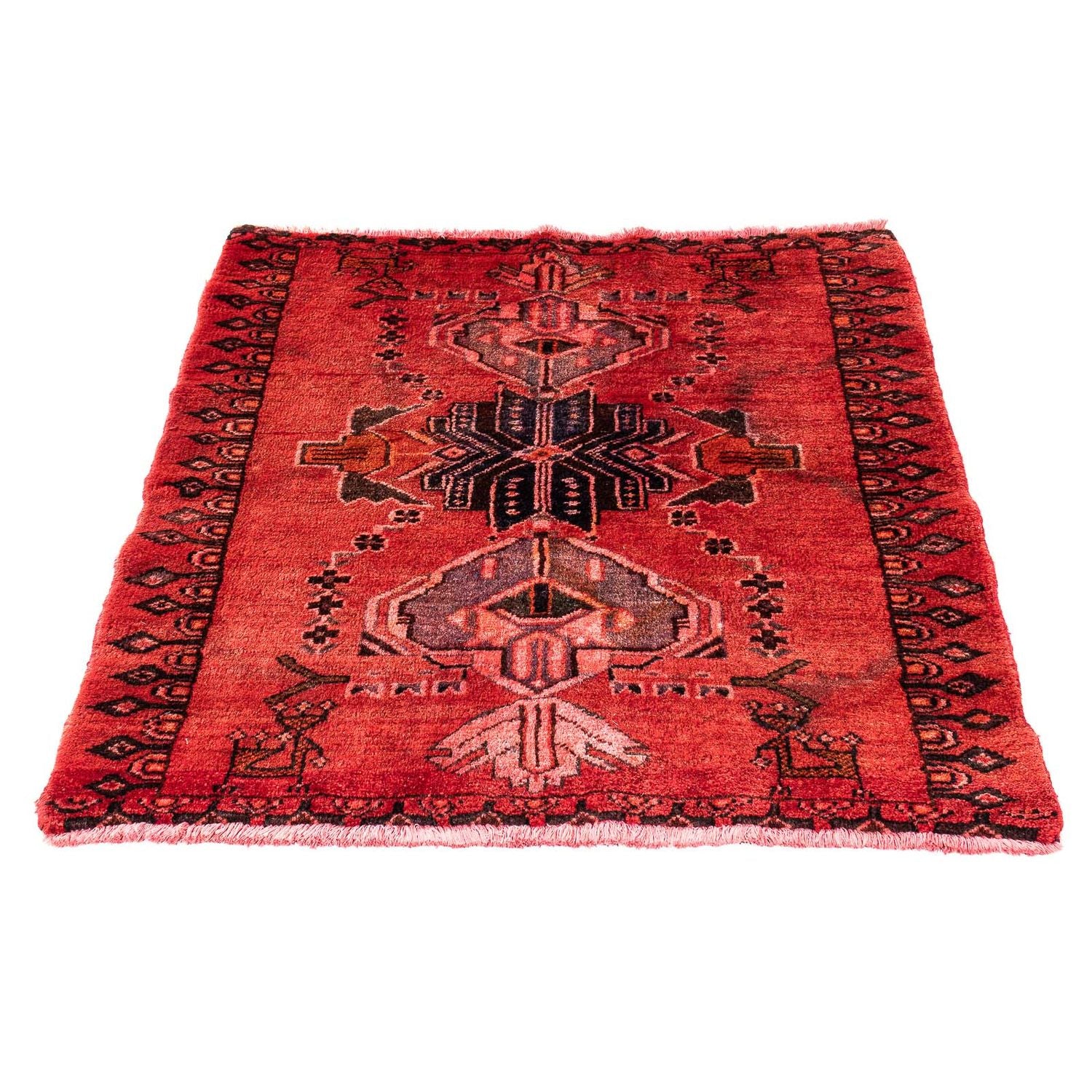 Alfombra persa - Keshan cuadrado  - 107 x 96 cm - rojo claro