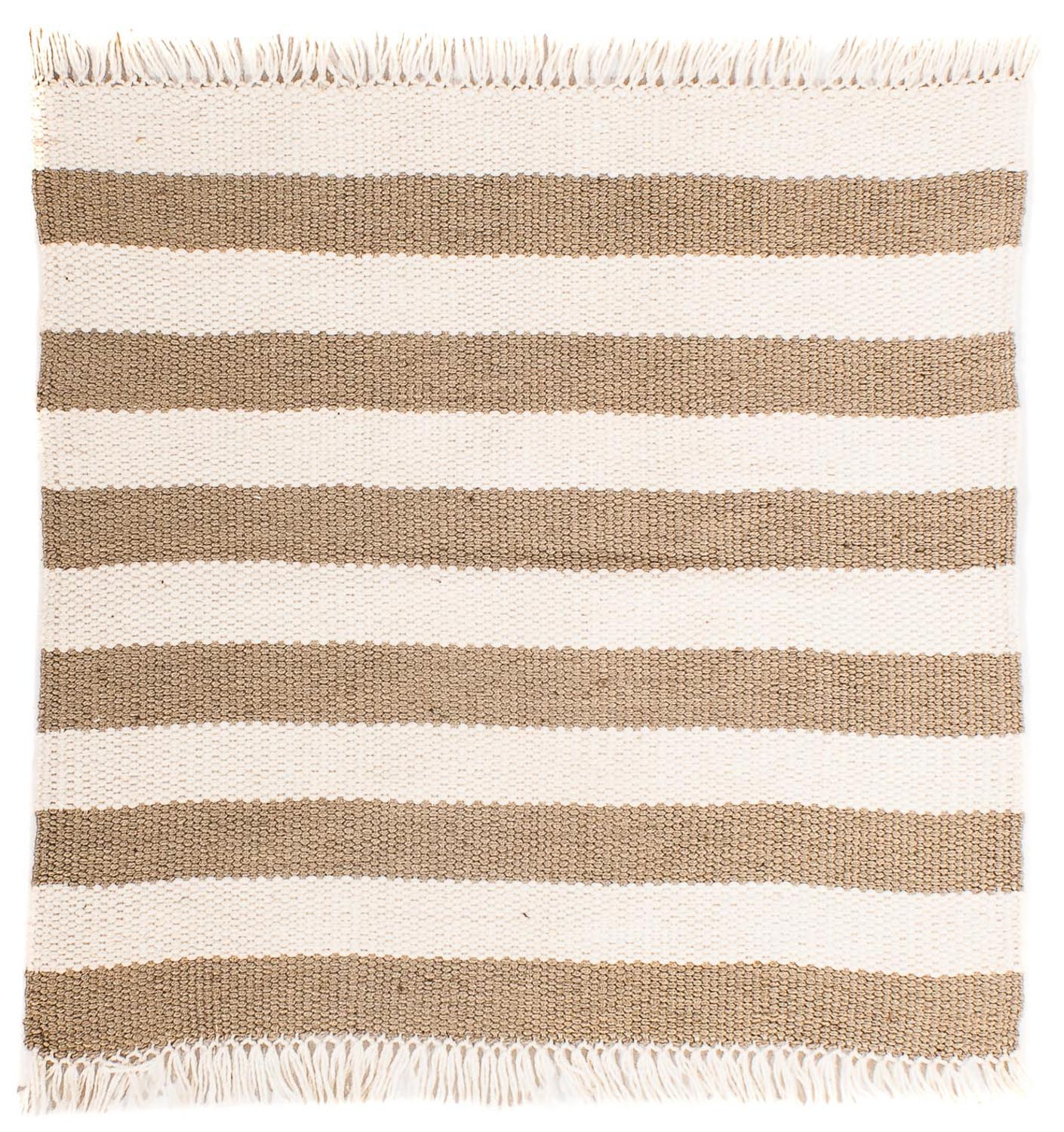 Alfombra Kelim - Tendencia cuadrado  - 68 x 64 cm - beige