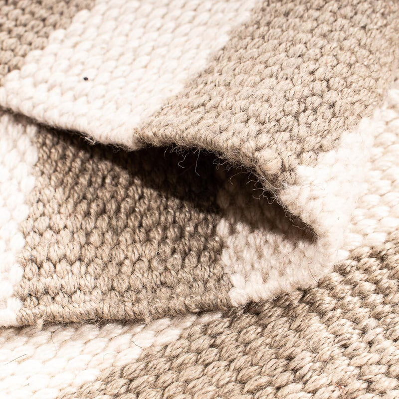 Alfombra Kelim - Tendencia cuadrado  - 68 x 64 cm - beige