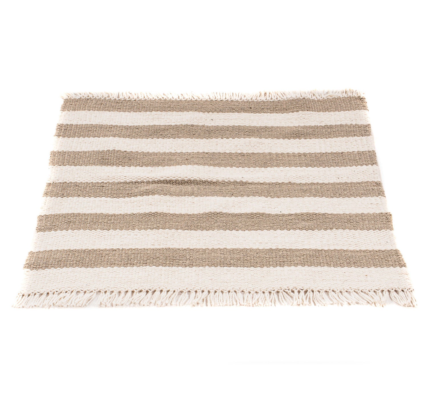Alfombra Kelim - Tendencia cuadrado  - 68 x 64 cm - beige