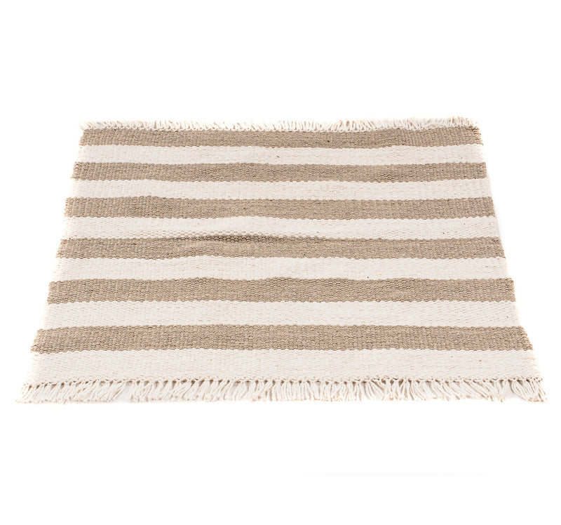 Alfombra Kelim - Tendencia cuadrado  - 68 x 64 cm - beige