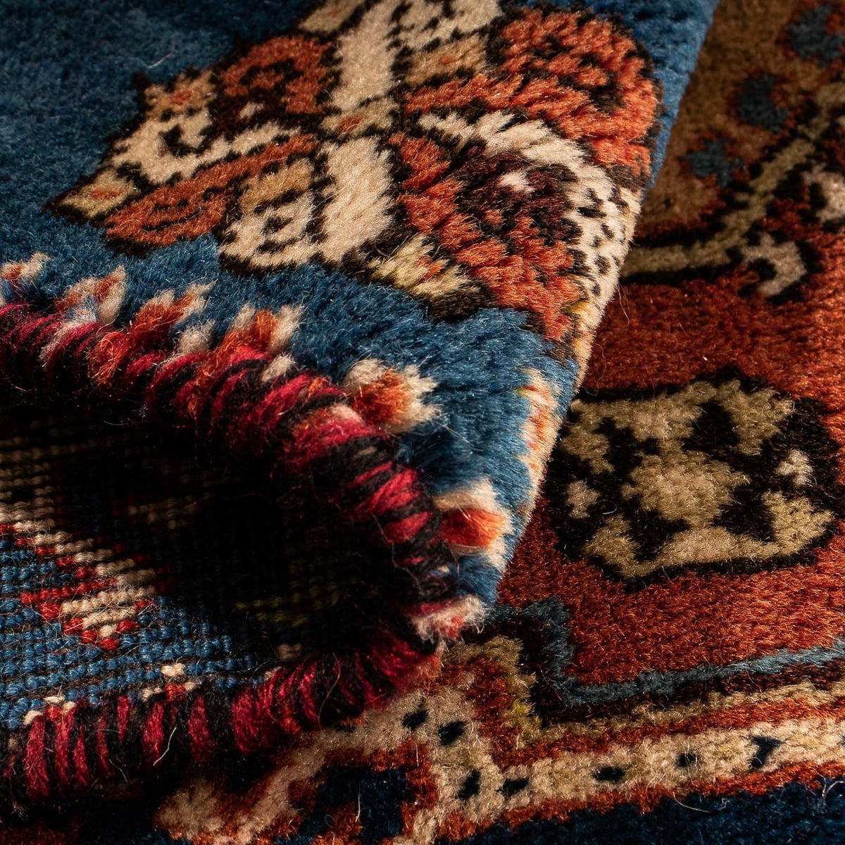 Alfombra persa - Nómada cuadrado  - 70 x 68 cm - azul oscuro