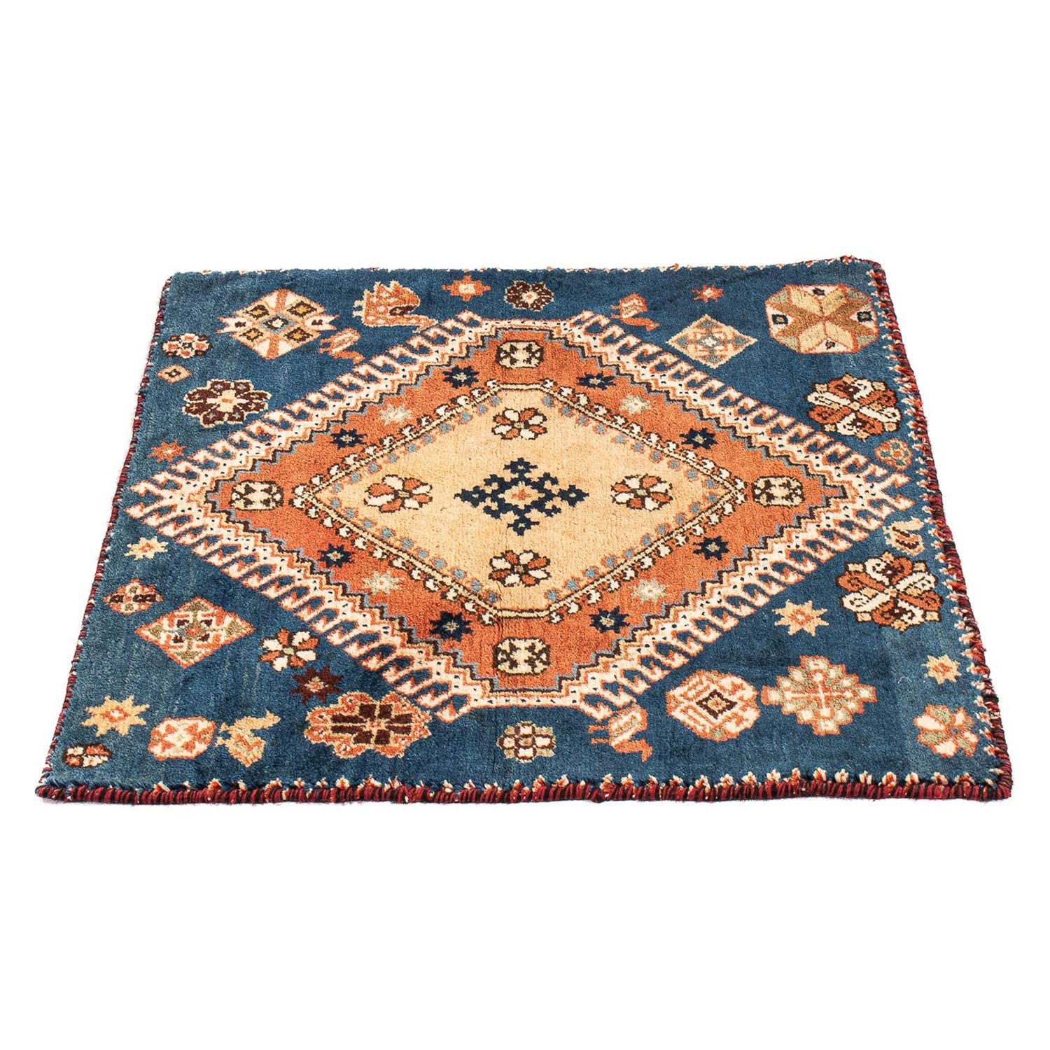 Alfombra persa - Nómada cuadrado  - 70 x 68 cm - azul oscuro
