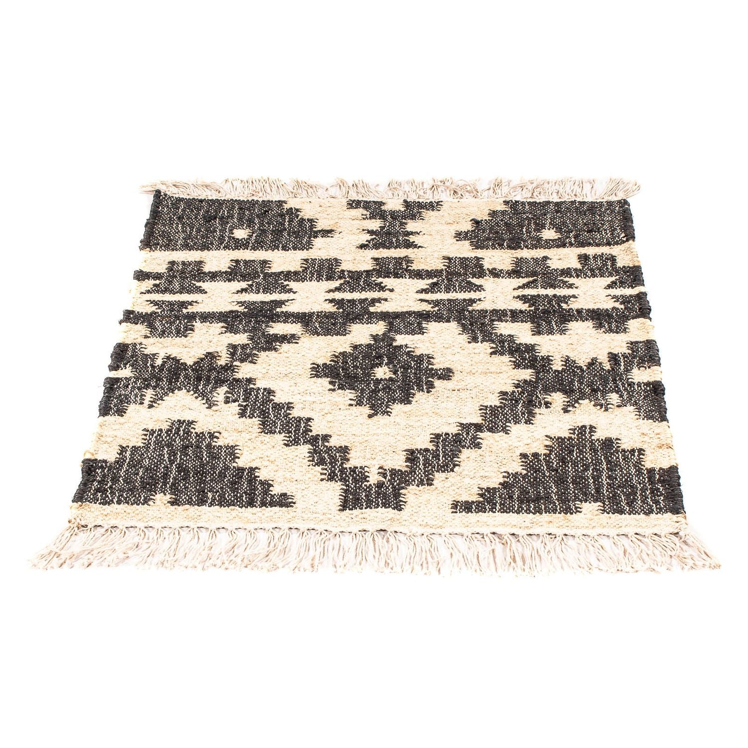 Alfombra Kelim - Tendencia cuadrado  - 64 x 64 cm - beige