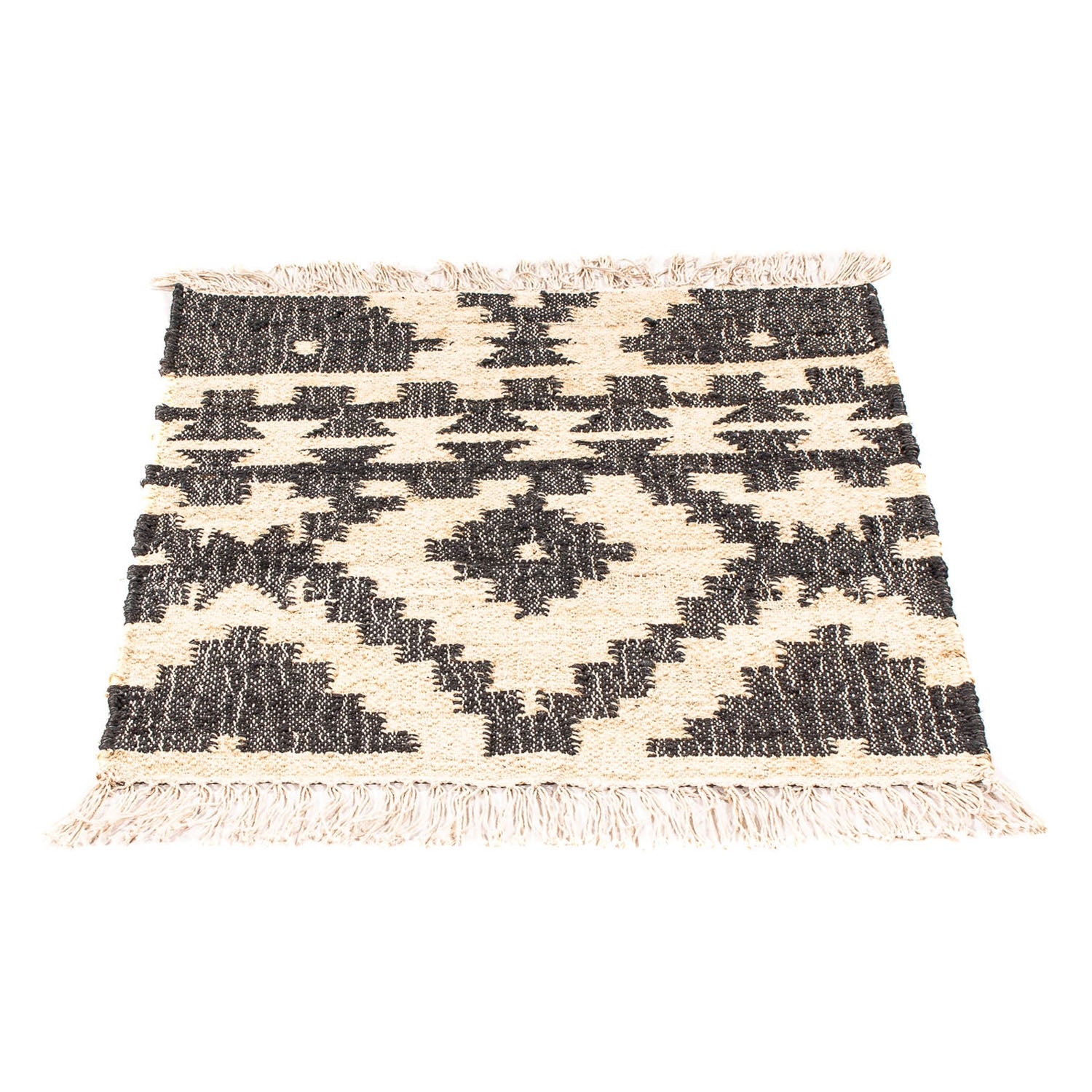 Alfombra Kelim - Tendencia cuadrado  - 64 x 64 cm - beige